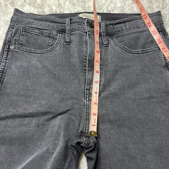 Madewell Stovepipe Black Charcoal Wash Jean Raw Hem Denim High Rise Bottoms - Picture 12 of 14